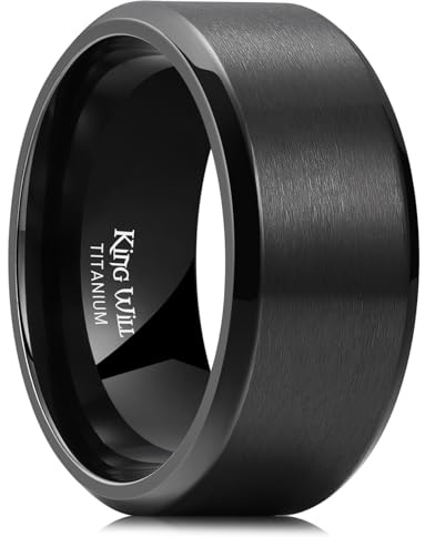 King Will BASIC - Anello in titanio argento da 5 mm/6 mm/7 mm, anello nuziale per uomo e donna, coppia, finitura spazzolata/opaca, bordo bombato/a gradino, vestibilità comoda, V 1/2(64.64mm), Metallo