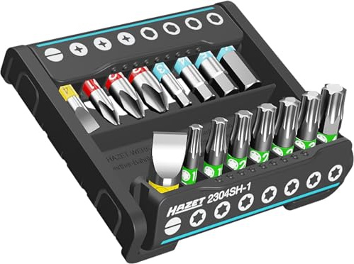 HAZET SmartHolder mit 16 Bits, kurz 2304SH-1, 1/4 Zoll (6,3 mm) Sechskant | 1/4 Zoll (6,3 mm) Sechskant massiv, Antrieb 1/4 Zoll (6,3 mm) Sechskant massiv, 112 g, Länge Bits: 25 mm, Leicht zu reinigen