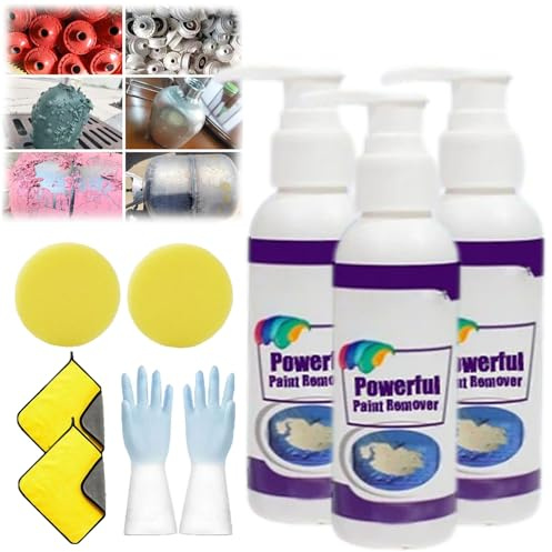 Powerful Paint Remover, Power Paste Stripper Stripper Spray, All-Purpose Powerful Paint Remover, Metal Surface Paint Stripper, Stain Paint Special Cleaning Supplies (3PC)