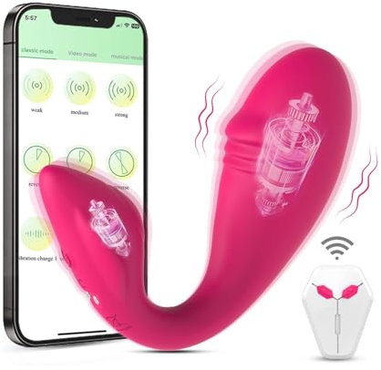 LYAMais Dildo Klitoris G Punkt Vibrator Mit 9 Frequenz Doppelkopf-Vibrations APP Fernbedienung Sex Spielzeug für die Frau Tragbarer Dildo Paar Vibratoren Erotik Sexspielzeug（Lila）
