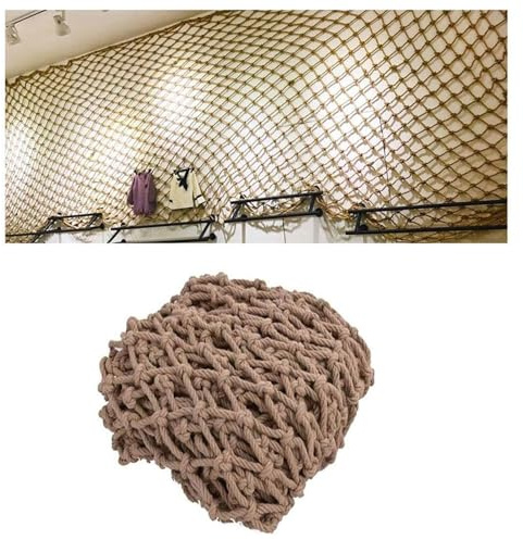 NIANTONG Rete di Canapa, Rete di Protezione, Rete in Corda Canapa, Recinzione Esterna, Sicurezza Arrampicata Bambini, Rete Anticaduta Balcone Scale, Rete Divisoria Decorativa(Size:1 * 7m(3 * 22ft))