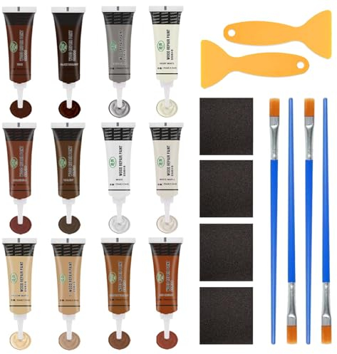 Multi-Purpose Furniture Paste, Wood Repair Filler - 12 Colors, Cracks, Holes, Scratches - Floor & Worktop Repair Kit