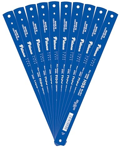 PILANA HSS Sägeblatt für Bügelsäge - Metallsägeblatt 300x25mm 18 tpi Zähne pro Zoll - Doppelseitige Verzahnung - ALL HARD HSS - 10 Stück
