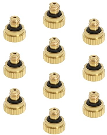 SG Store 10 boquillas de latón de 0,2 mm, boquilla atomizadora de baja presión de 0,2 mm, boquilla de pulverización de latón para invernadero, humidificación de paisajes, control de polvo