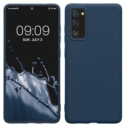 kwmobile Hülle für Samsung Galaxy S20 FE TPU Case - Handyhülle unterstützt kabelloses Laden, Flexible Schutzhülle, gummiertes Cover in Marineblau
