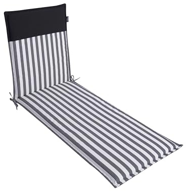 LILENO HOME Cuscino per sedia a sdraio e da spiaggia (190 x 60 x 5 cm), colore nero