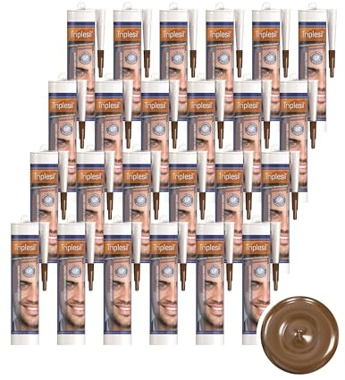 Triplesil Sigillante Siliconico-Alta Temperatura 24 x 310 ml Cartuccia di Silicone Universale per Bagno, Cucina e Fai-da-te-Impermeabile e Resistente ai Raggi UV-Per Interni ed Esterni (24x marrone)