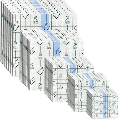 100pcs Bandage Transparent Imperméable,BetterJonny 5 Tailles Bandage Adhésif Imperméable et pour Tatouage Bandage Transparent pour Sport Douches Tatouages