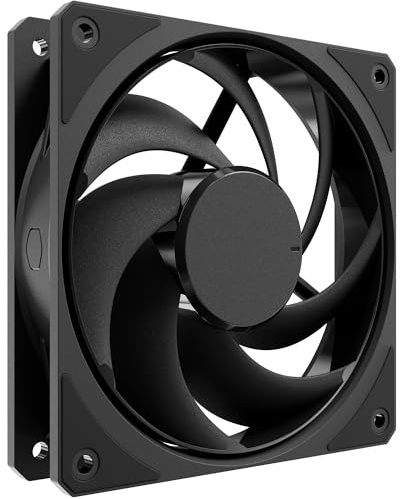 Cooler Master Mobius 120 Black Edition Gehäuselüfter - Ring Blade Design (PWM), extrem langlebiges Loop Dynamic Bearing (max. 63,1 CFM, 2,69 mmH2O, 22,6 dBA), abgeschrägter Air-Focus-Rahmen - Schwarz