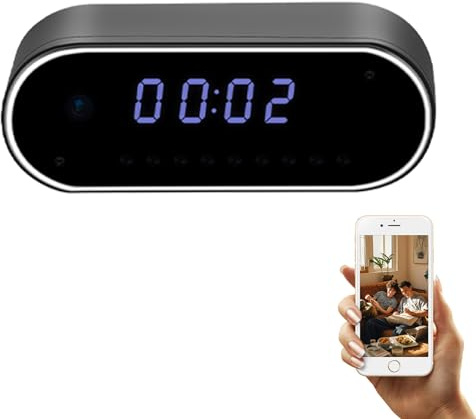 InCliick Cámara de reloj despertador, HD 1080P, reloj de cámara oculta con detección de movimiento, cámara de vigilancia para el hogar, seguridad interior, WiFi, reloj de niñera, monitor de bebé