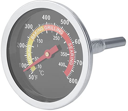 Thermomètre à Thermomètre pour Barbecue en Acier Inoxydable, pour Barbecue pour une Mesure Précise de la Température dans le Gril, le ou le Four, Filetage de