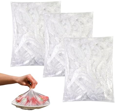 Frischhaltefolie,Binblin 300 Stück Abdeckhauben für Lebensmittel,Frischhaltebeutel mit Gummizug Abdeckhauben für Lebensmittel Elastisch Frischhaltesäcke Versiegelungsbeutel Lebensmittelabdeckung