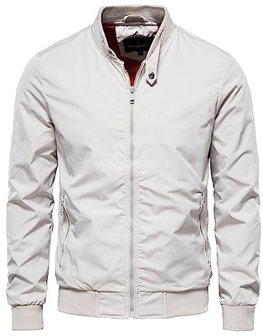 Giacca Primaverile Uomo Elegante, Bomber Uomo, Elegante Leggero Running Giubbotto Sportiva Casual Giacca Lunga Senza Cappuccio Giacca da Baseball Uomo Giubotto Uomo Comodo Varsity Giubbotto