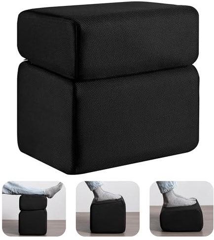 Ganondorf Poggiapiedi per sotto la scrivania al lavoro, poggiapiedi regolabile sotto la scrivania, sgabelli ergonomici per gambe sotto la scrivania, cuscino per gambe per sottopiano con copertura