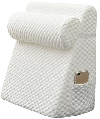 ZQBXHDZW Matratzenkeil Reflux,Keilkissen Bett Beine,Lesekissen Zur SchlaferhöHung RüCkenkissen Als Bettkopfteil,BetterhöHer,RüCkenstüTzkissen,Beinkissen(50 * 50 * 26cm,White)