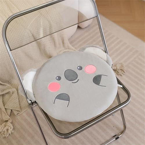 TROYSINC Memory Foam Sitzkissen,Cartoon Tier Runde Stuhlkissen mit Abnehmbarer Bezug, Weich und Komfortabel Tier Bodenkissen, für Büro Auto Hause Schule (Koala)