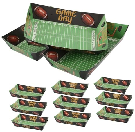 Ciieeo 10stücke Fußball-geburtstags-tabletts Servierplatten Für Snacks Fußball-essenstabletts Partydekor Für Sportevents Geburtstagsfeiern Faltbares Design Für Einfache Aufbewahrung