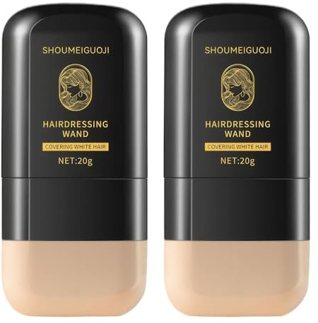 Haarfärbekamm 2pcs Graue Haare Abdecken 2-in-1 Instant Haarfärbestift Instant Hair Color Stick mit Integriertem Kamm, Wasserfester und Schweißfester für Männer und Frauen(Schwarzbraun/Chestnut Brown)