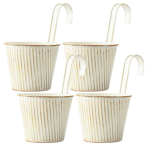 Milisten 4 Pezzi Vasi da Appesi Vintage Fioriere Decorativa per Balcone e per Decorare con