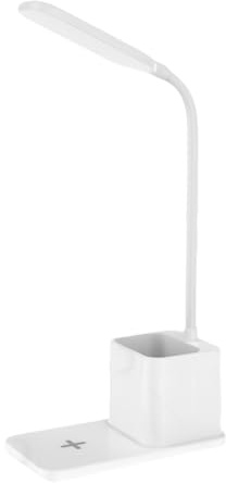 Genérico Lámpara De Escritorio Regulable - Luz De Mesa Con Base De Carga Inalámbrica - Brillo Ajustable Accesorios De Mesa Para Dormitorio Estudio Y Oficina