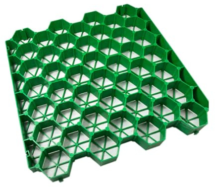 Tapis de Gazon en Gravier, Base de Gazon for abri de Jardin, for renforcement du Sol, terrasses, Base d'abri de Jardin, 4 grilles = 1 m² (Vert)(5cm-4 Pieces)