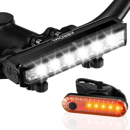 Super Bright 6 LED Bike Lights for Night Riding, Rechargeable Bicycle Lights, Waterproof Bike Headlight for Adults Kids, High lumens Bike Headlight and Tail Light Set for Ebike MTB Cycling Commuting