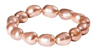 Purelei anello Pearly (oro rosa) – Anello donna elastico anti-stress in perle impermeabili – Waterproof – Taglie M/L – Anelli di moda per il tuo look personalizzato – anello con perle Keshi