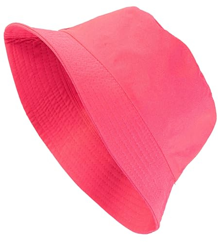 TrendandStylez Neon Angler Hut in 4 leuchtenden Farben – Fischerhut für Damen & Herren als 90er Jahre Accessoire, der perfekte Sonnenhut für Festival, Rave, Malle Party & Karneval (Pink)