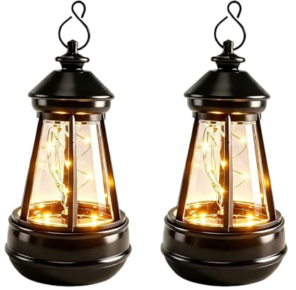 Begonia Lot de 2 lanternes solaires pour extérieur, 13 x 7 cm, lampes