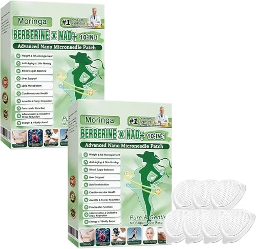 Moringa 10-in-1 Cerotto Avanzato Nano Microneedle Cerotti Dimagranti,ingredienti naturali, Bruciano Rapidamente i Grassi, Stimolano il Metabolismo, per Uomini E Donne (2 Scatole)