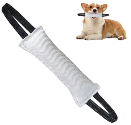 HUANR Manicotto per Cani, 30 cm Giochi Cani Indistruttibili, Bianco | Cane Salsicciotto Addestramento, con Cinghie Mani, Salsicciotti Cani, per L'intrattenimento Cani, L'addestramento