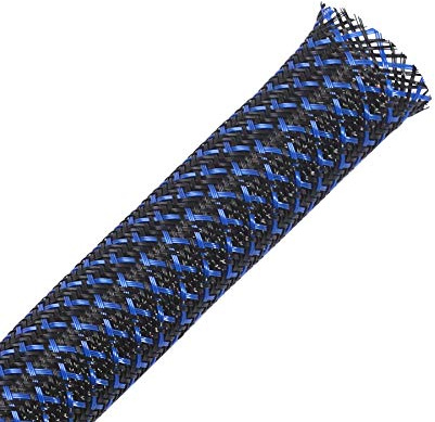 22mm-30m PET erweiterbar geflochten kabelschlauch kabelstrumpf kabelschutz kabelmantel-schwarz blau-Alex Tech kabel sleeve