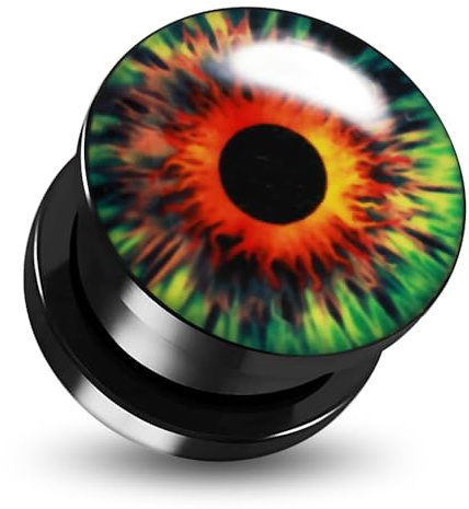 Monster Piercing 6MM Oeil de Sauron Logo Photo Noir Acrylique UV vis Fit Chair Tunnel de perçage d’Oreilles