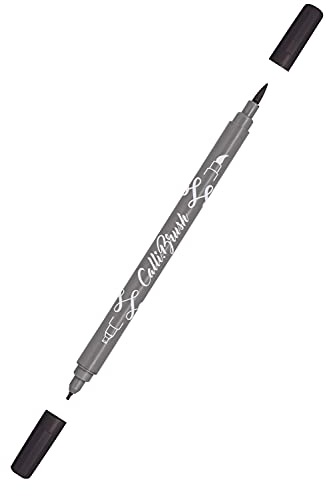 ONLINE 19052/6 Calli.Brush Pen mit Double-Tip, Pinsel- und Kalligraphie-Spitze, Handlettering Brush-Pens in verschiedenen Farben, bunte Bullet-Journal Stifte für Kalligrafie, Aquarell, Farbe: Schwarz