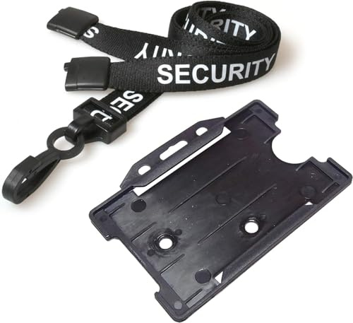PCL Media ltd® Schwarzes Sicherheits-Schlüsselband mit Ausweishaltern oder Taschen