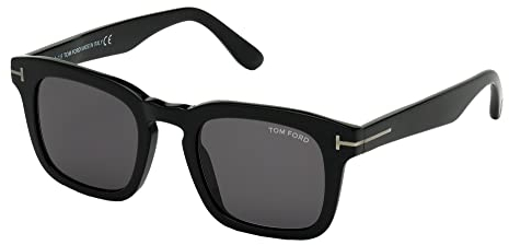 TOM FORD Unisex FT0751-N Sunglasses, Shiny Black, 50/22/145