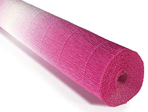 FloristryWarehouse Rotolo di carta crespa da 180 g (50 x 250 cm), colore: fucsia sfumato (tonalità 600/1)