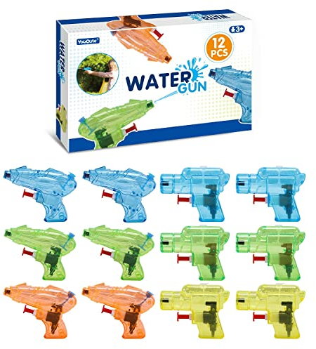 12 Paquetes de Pistola de Agua para niños Juguetes de Chorro, Bolsas de Fiesta Regalos de Fiesta al Aire Libre Playa Piscina Juego Suministros de Fiesta de Verano para niños niños niñas