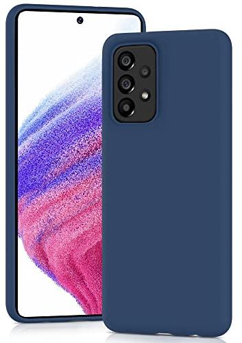 YATWIN Silicone Case for Samsung Galaxy A53, Soft-Touch, Shockproof, Slim, Durable Phone Cover - Dark Blue