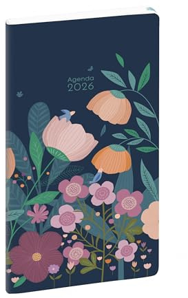 Exacompta - 1710152E - Taschenkalender - Woche auf zwei Seiten - Mini Labo EasyTime 17 - Softkartoneinband - 9 cm x 17 cm - Januar 2023 - Dezember 2023 - Motiv Mimosa
