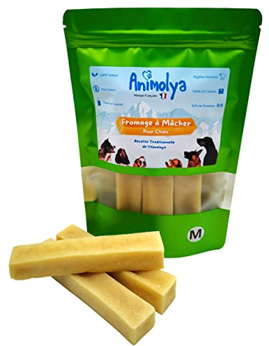 Friandises pour Chien - Bâton de Fromage à Mâcher - 100% Naturel - Barre Résistante - Occupation et Mastication - Hygiène Dentaire - Os Ludique et Sain (Taille M - Lot de 3)