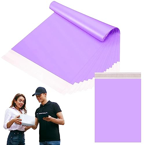 50 Stück 20x35cm Lila Versandbeutel Plastik Versandtaschen,Versandtüten für Kleidung Klein,Selbstklebend Poly Kunststoffbeutel Wasserdichte Kuriertaschen Paket Tüten für Versand Warensendung Textilien