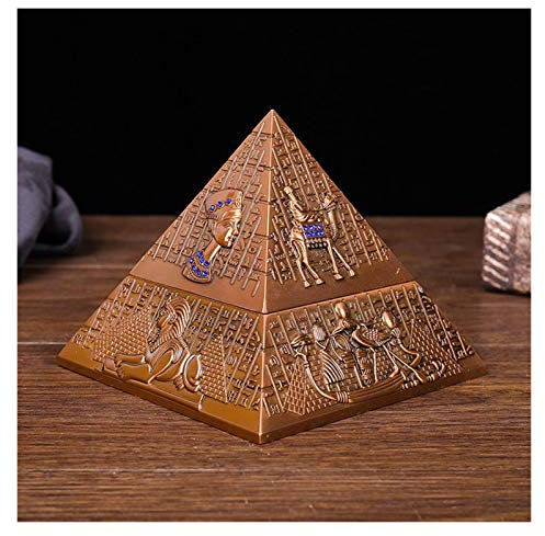 CULPRT Pyramid Aschenbecher Zinklegierung Ägyptischer Aschenschalen -Schmuckhalter Für Raucher Desktop Rauchen Eschenschale Für Home Office, Aschenbecher, Aschenbecher/Rote Kupferfarbe