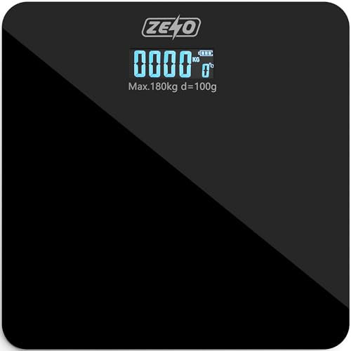 ZENO Digital Bathroom Scales | Accurate Weight Scales with LED Display | Easy To Use | Black