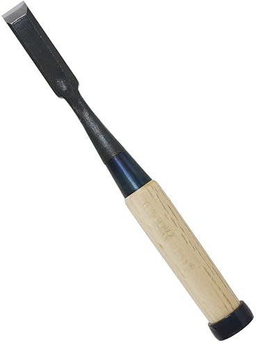KAKURI Japanischer Holzmeißel für Holzbearbeitung, 15 mm, hergestellt in Japan, Holzmeißel Oire Nomi, rasiermesserscharfe japanische Klinge aus Karbonstahl, Griff aus weißer Eiche