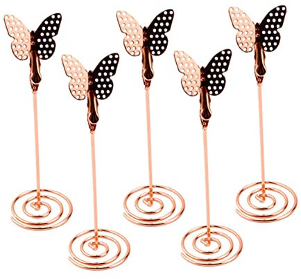 PRETYZOOM 12stücke Teiliges Metallene Tischkartenhalter Roségold Clip-fotohalter Für Menüs Tischnummern Und Notizen Für Hochzeiten Bankette Und Büros