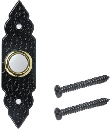 Crapyt Door Bell Button Only, 3.82×1.06×0.94 Black Doorbell Button for Wireless Doorbell and Garage Doors Doorbell Button Wired