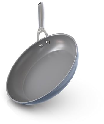 Ninja NeverStick Ceramic Pro 10.25 Fry Pan, Non-Stick Pan, PTFE Free, Ceramic Coated, Stainless Steel Handle, Stove to Oven Safe, All Stovetops & Induction Compatible, Midnight Blue, CW30026MM