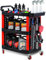 Carro de montaje para taller con 24 ganchos, 4 ruedas, 3 niveles, 68 x 48 x 97,5 cm, capacidad de carga 200 kg, carro de herramientas, carro de servicio, carro de transporte, carro de taller para