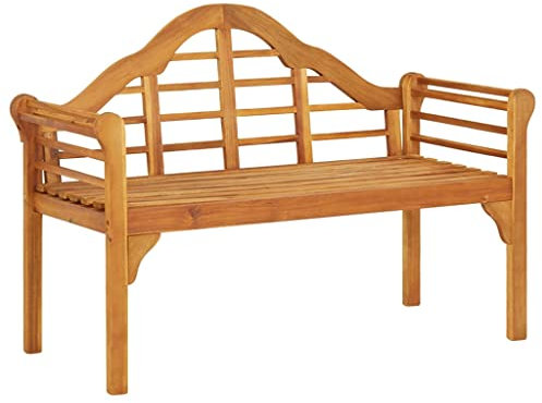 SDWEHO7 Gartenbank mit Armlehnen & Rückenlehne, Balkonbank wetterfest, Lounge-Bänke, Terrassenbank, GartenMöbel, Sitzbank für Balkon, Terrasse & Garten, 125 x 56 x 87,5 cm Massivholz Akazie